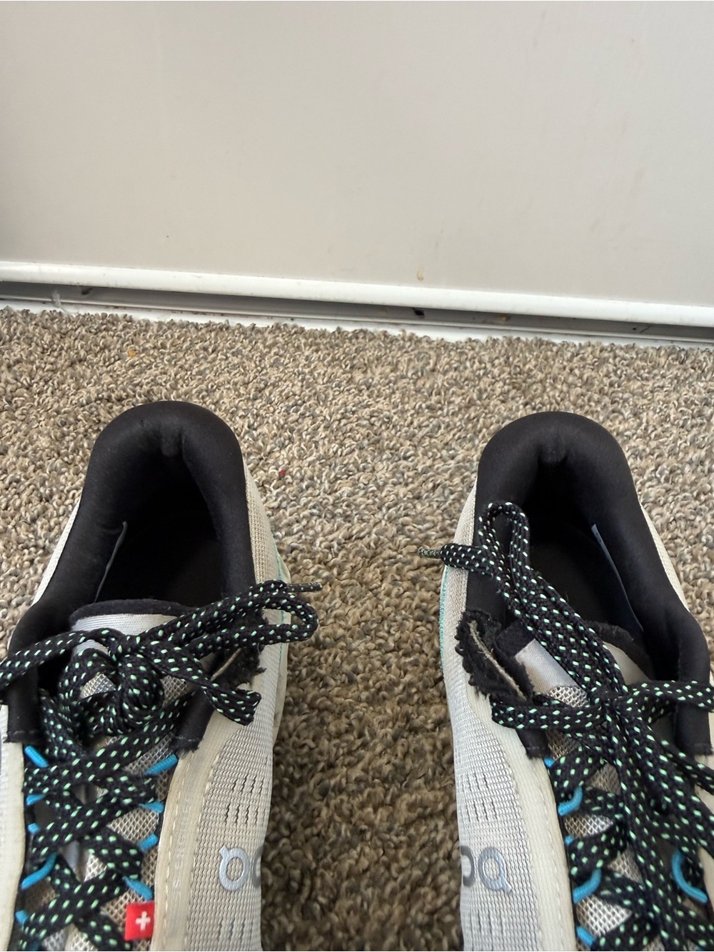 On Cloudrunning Women's Athletic Shoes in Light Gray and Blue - Picture 3 of 7